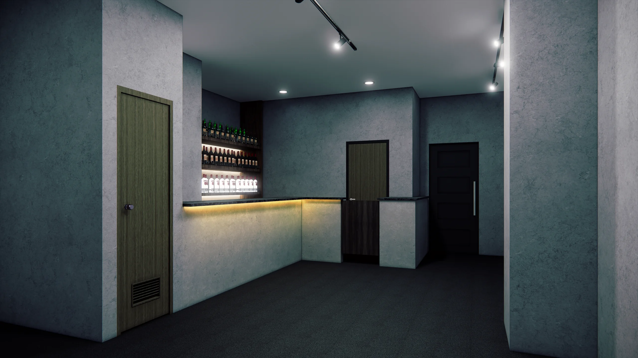 東京のバー店内を表現した内観CGパース